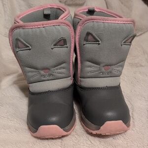 Carter's Gray and Pink Cat Boots